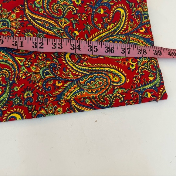 Lauren Ralph Lauren Red/Multicolored Paisley Floral Print Cotton Trousers NWT 8 - Picture 16 of 16